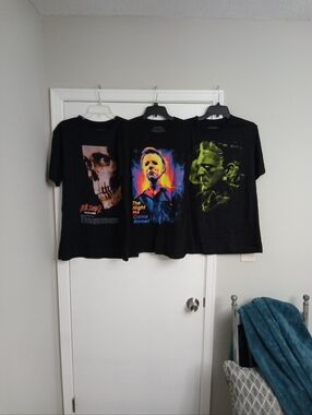 Set of 3 Black Horror Graphic Tees